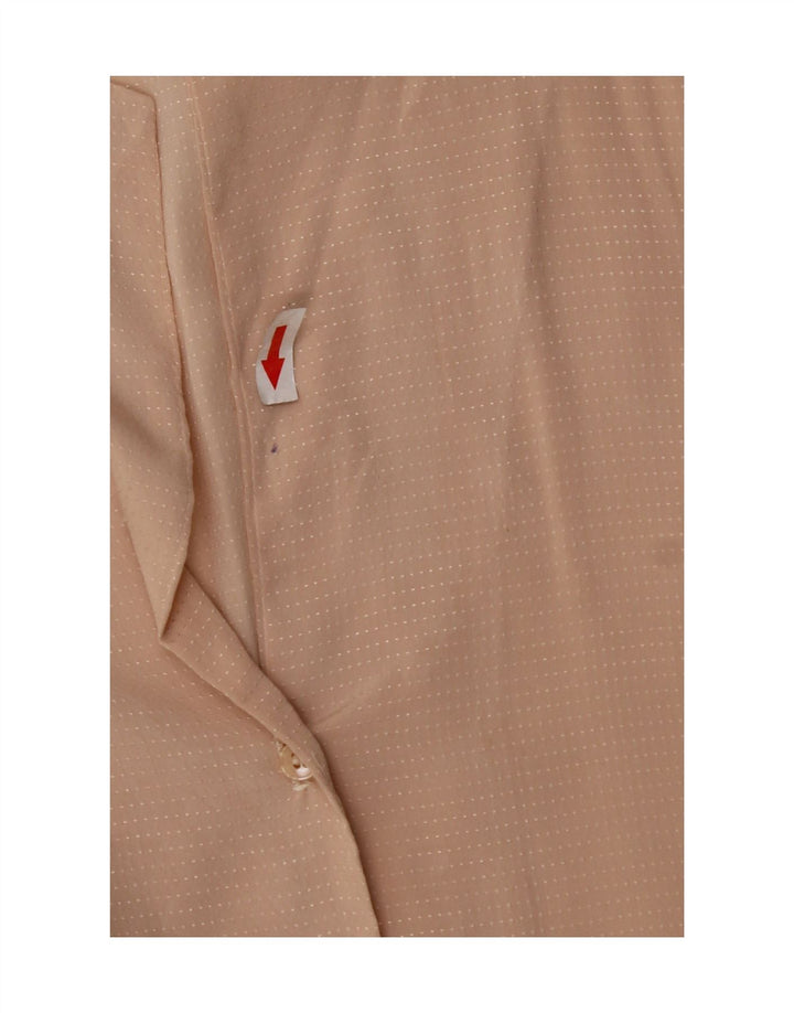 Bluză cămașă vintage pentru femei UK 14 Medium Bej cu pete