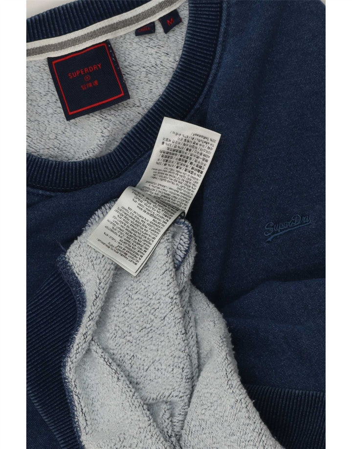 Pulover Superdry pentru bărbați, bumbac, albastru bleumarin mediu