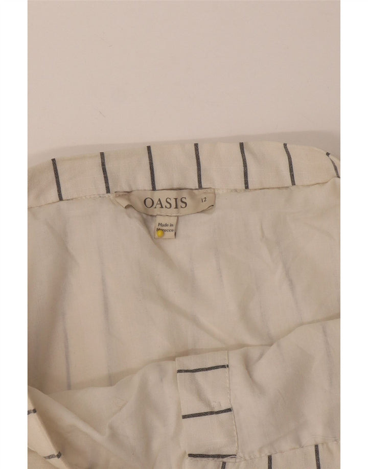 Fusta A-Line Oasis pentru femei UK 12 Medium W28 Cu dungi albe