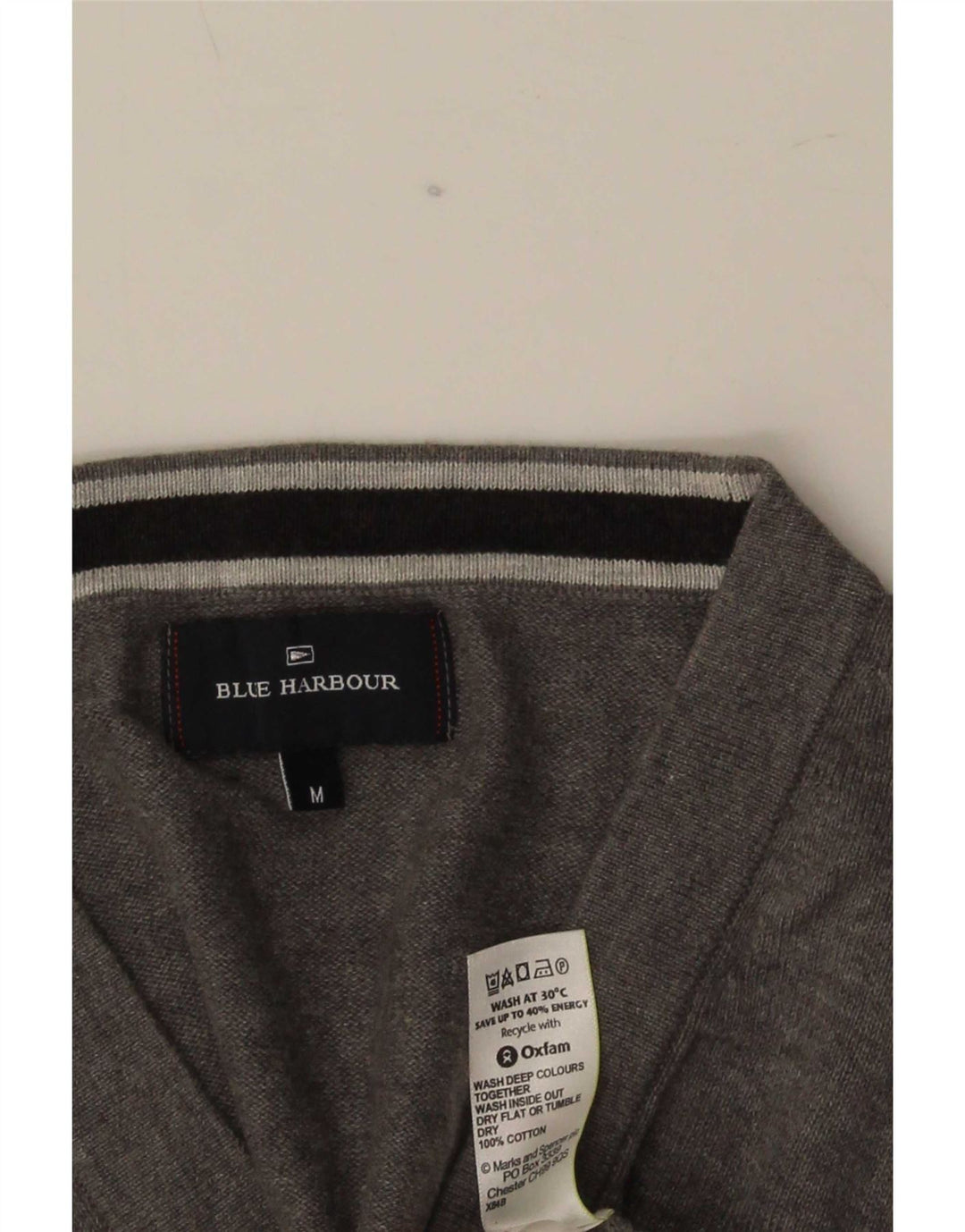 Pulover Cardigan Blue Harbour pentru bărbați Marks & Spencer, bumbac gri mediu