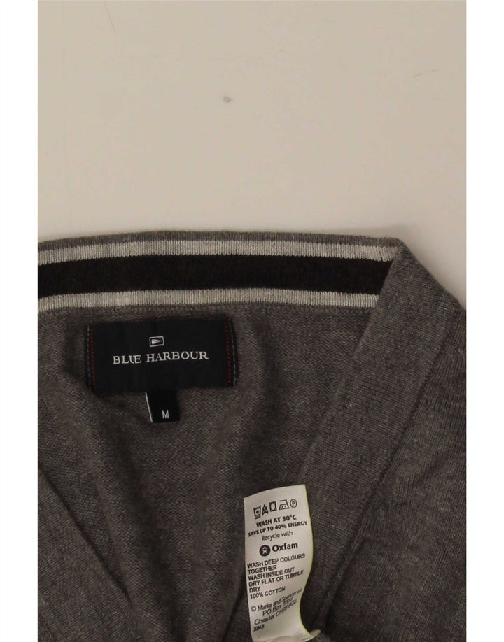 Pulover Cardigan Blue Harbour pentru bărbați Marks & Spencer, bumbac gri mediu