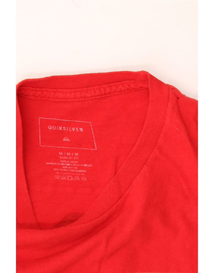 QUIKSILVER Mens Regular Fit Graphic T-Shirt Top Medium Red Cotton Vintage Quiksilver and Second-Hand Quiksilver from Messina Hembry 