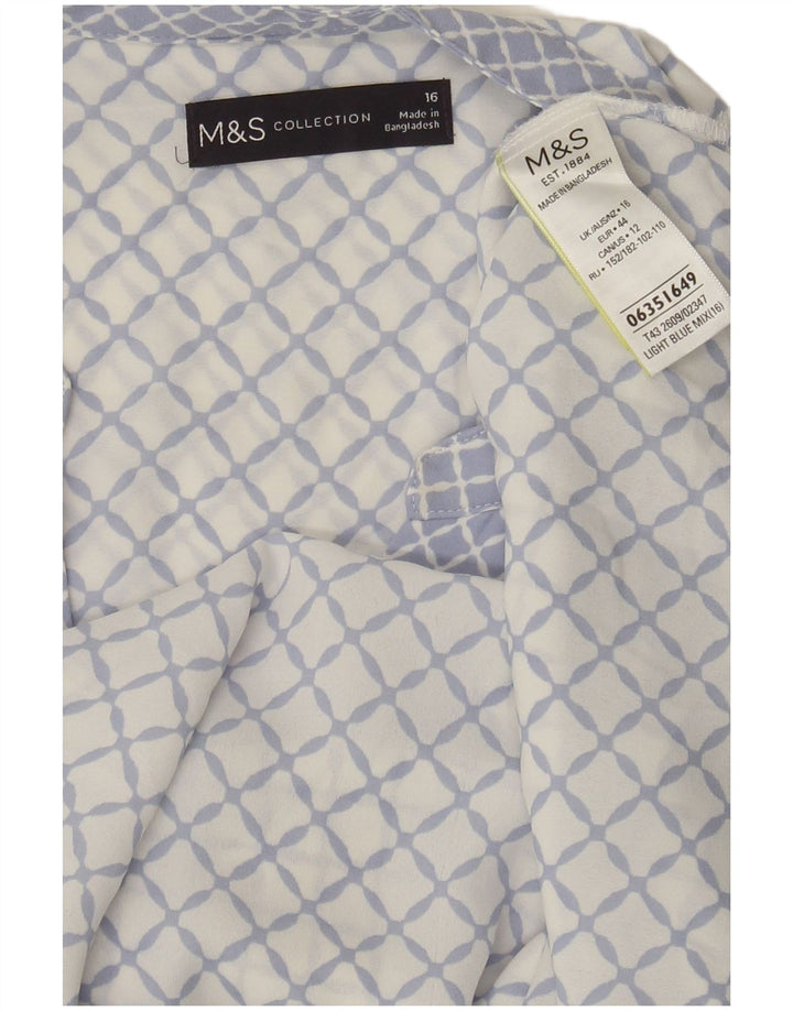 Bluză fără mâneci pentru femei Marks & Spencer UK 16 Large Blue Geometric