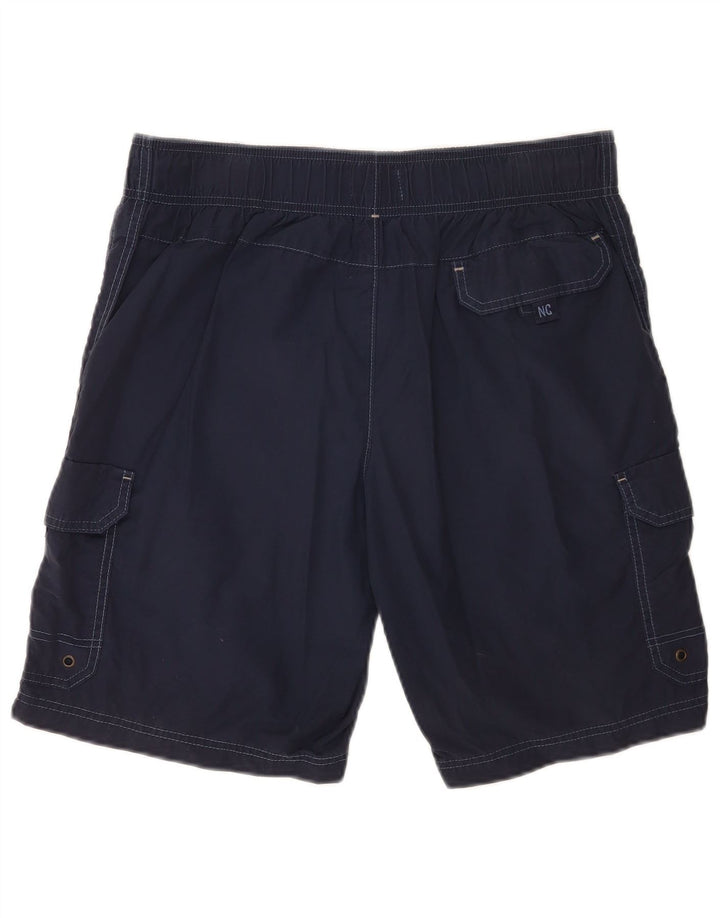 Pantaloni scurți de înot cargo Marks & Spencer pentru bărbați, bumbac mediu albastru bleumarin