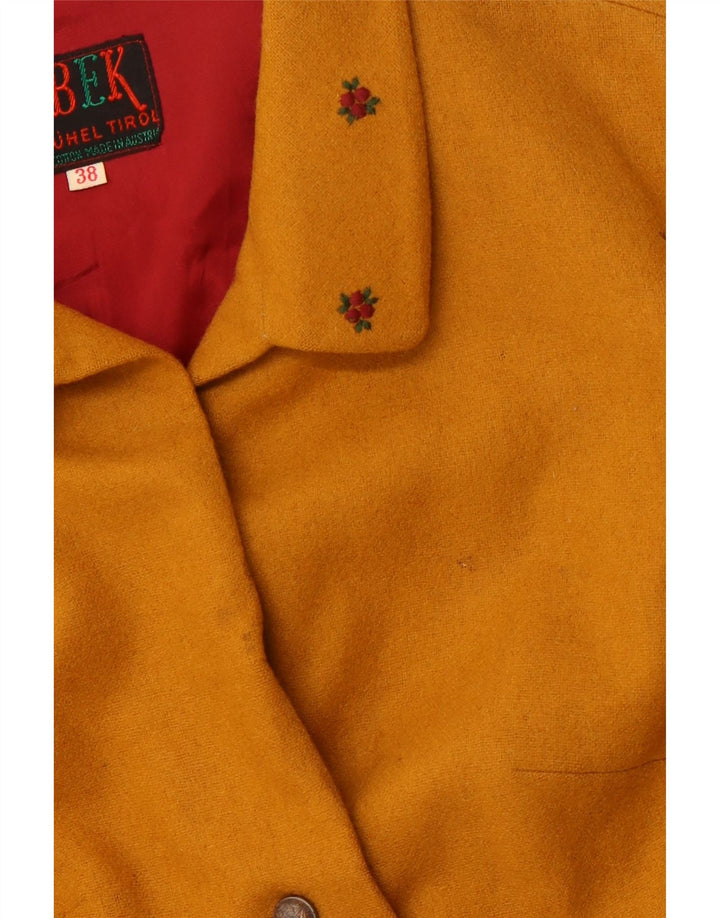 Jachetă pentru femei VINTAGE cu 4 nasturi IT 38 XS Bumbac galben