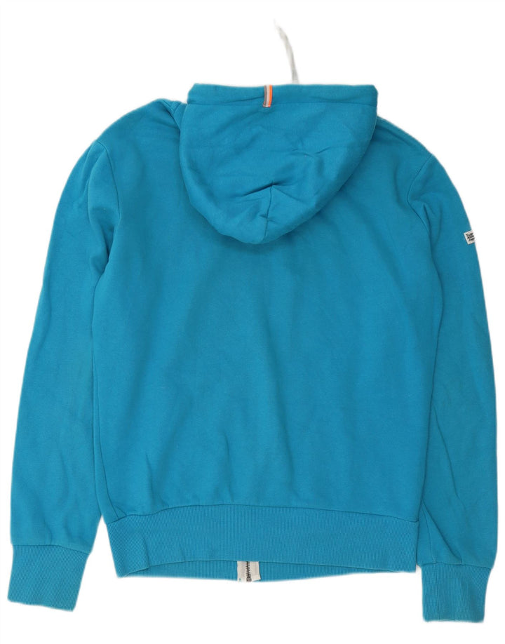 Pulover Superdry pentru bărbați, cu fermoar, bumbac mare, albastru