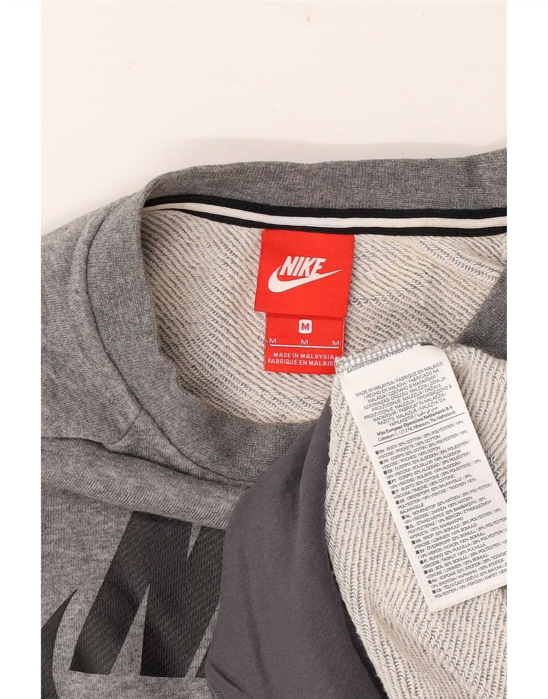 Hanorac grafic Nike pentru bărbați, bumbac cu pete, gri mediu