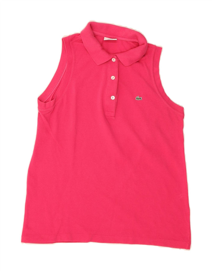 LACOSTE Womens Sleeveless Polo Shirt Size 40 Medium Pink Cotton Vintage Lacoste and Second-Hand Lacoste from Messina Hembry 