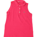 LACOSTE Womens Sleeveless Polo Shirt Size 40 Medium Pink Cotton Vintage Lacoste and Second-Hand Lacoste from Messina Hembry 