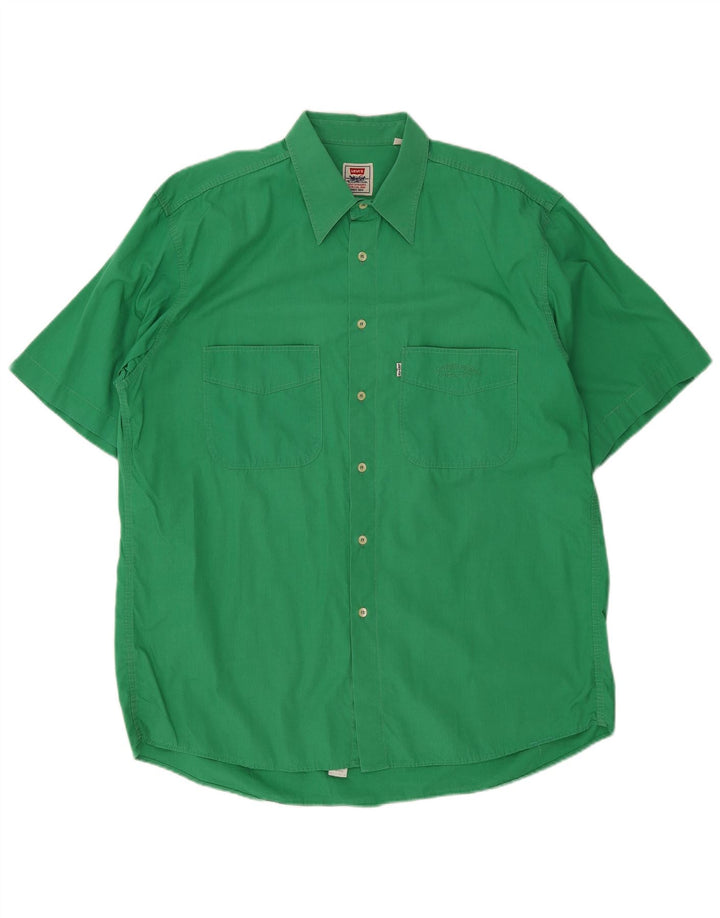 Cămașă cu mânecă scurtă Levi's pentru bărbați, bumbac verde XL