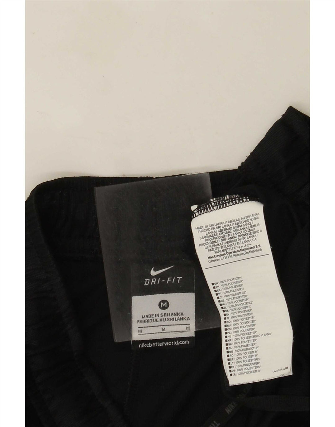 Pantaloni scurți sport Nike Dri Fit pentru bărbați, poliester cu dungi medii, negre