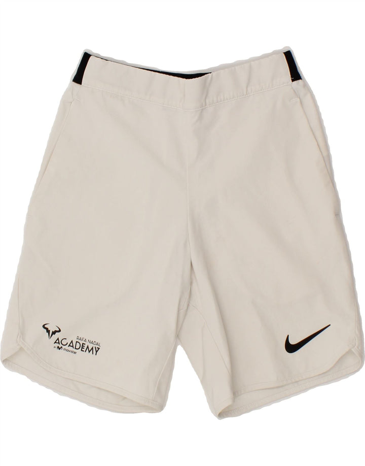 NIKE Boys Dri Fit Sport Shorts 8-9 Years White Colourblock Polyester Vintage Nike and Second-Hand Nike from Messina Hembry 