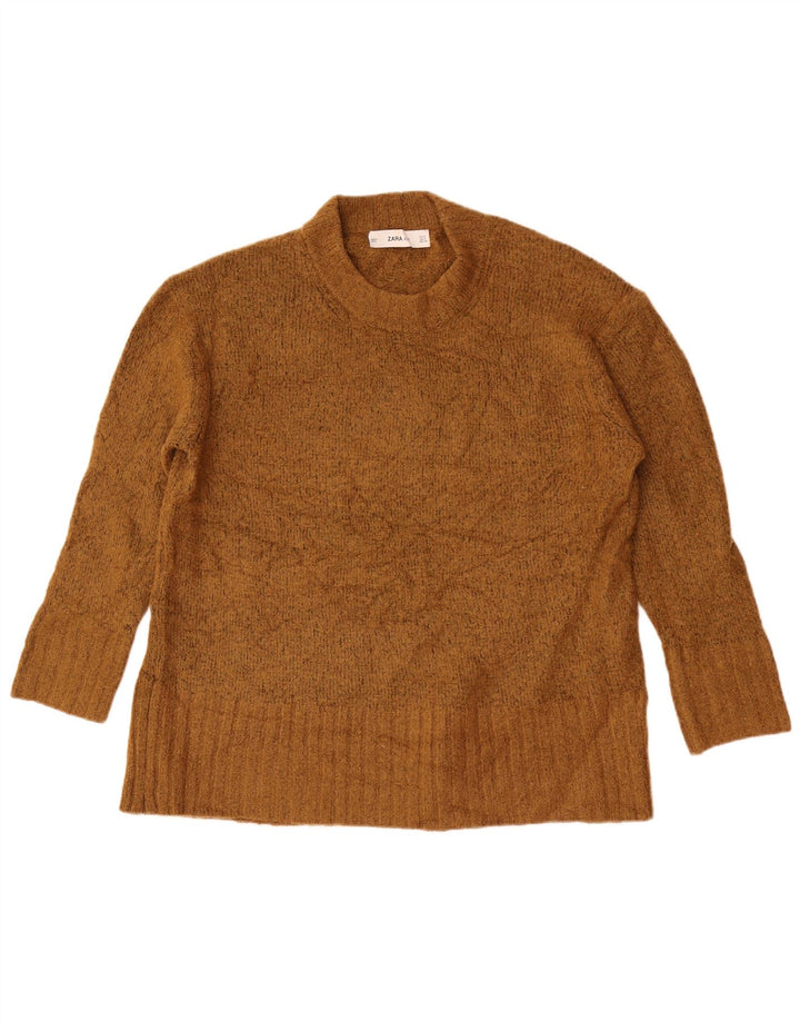 Pulover supradimensionat pentru femei Zara, cu gât crew, UK 10 Mic Kaki