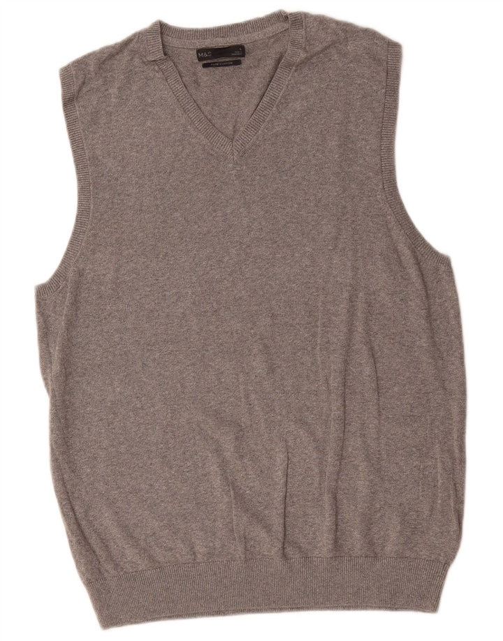 Marks & Spencer Vestă pentru bărbați Tank Top mare, gri bumbac