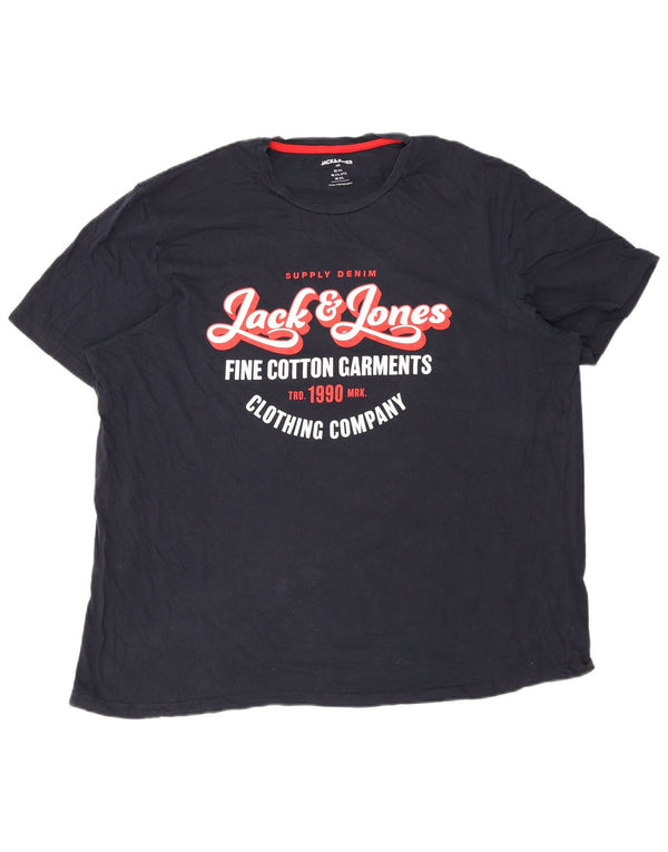 Tricou grafic Jack & Jones pentru bărbați Top 2XL bumbac bleumarin
