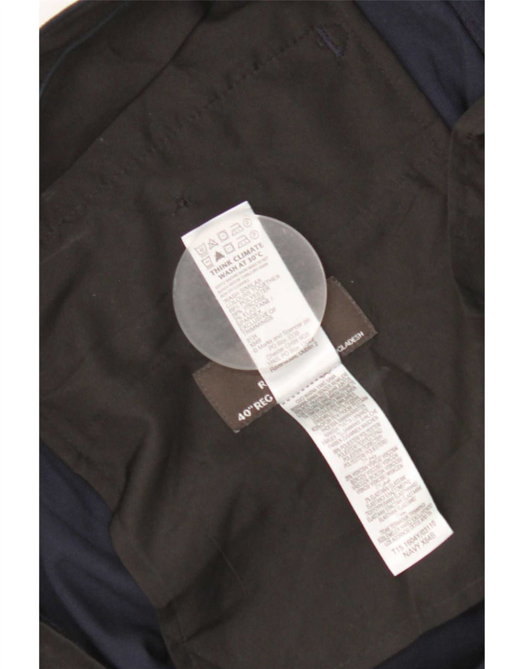 Pantaloni casual pentru bărbați Marks & Spencer, cu croiala normală, L40 L31, bleumarin
