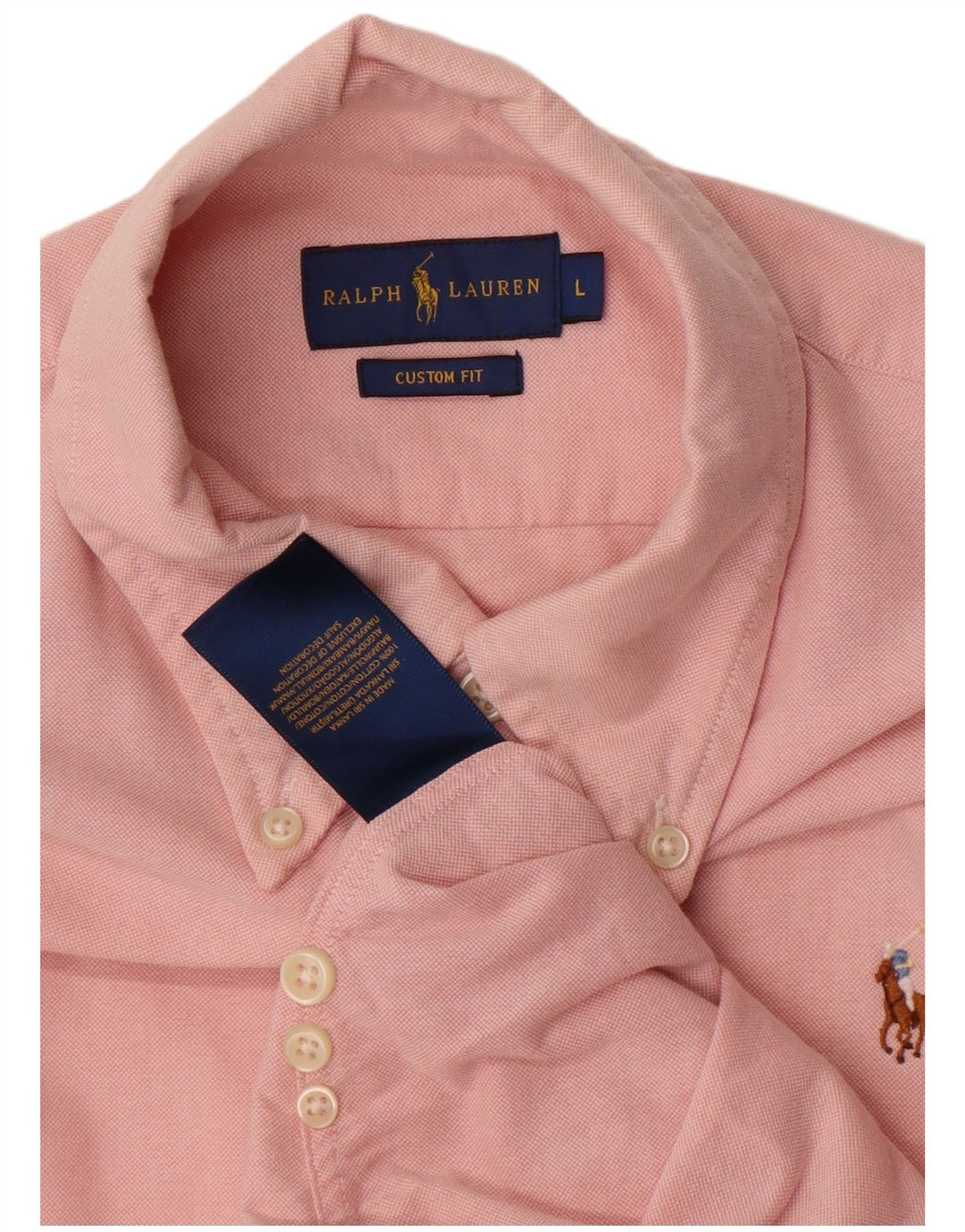 Cămașă personalizată pentru bărbați Ralph Lauren, bumbac mare, roz