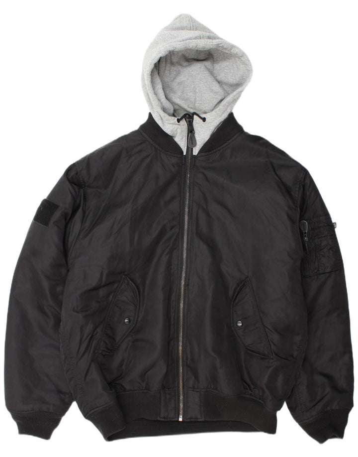 Jachetă bomber cu glugă pentru bărbați BRANDIT UK 46 3XL Nylon negru