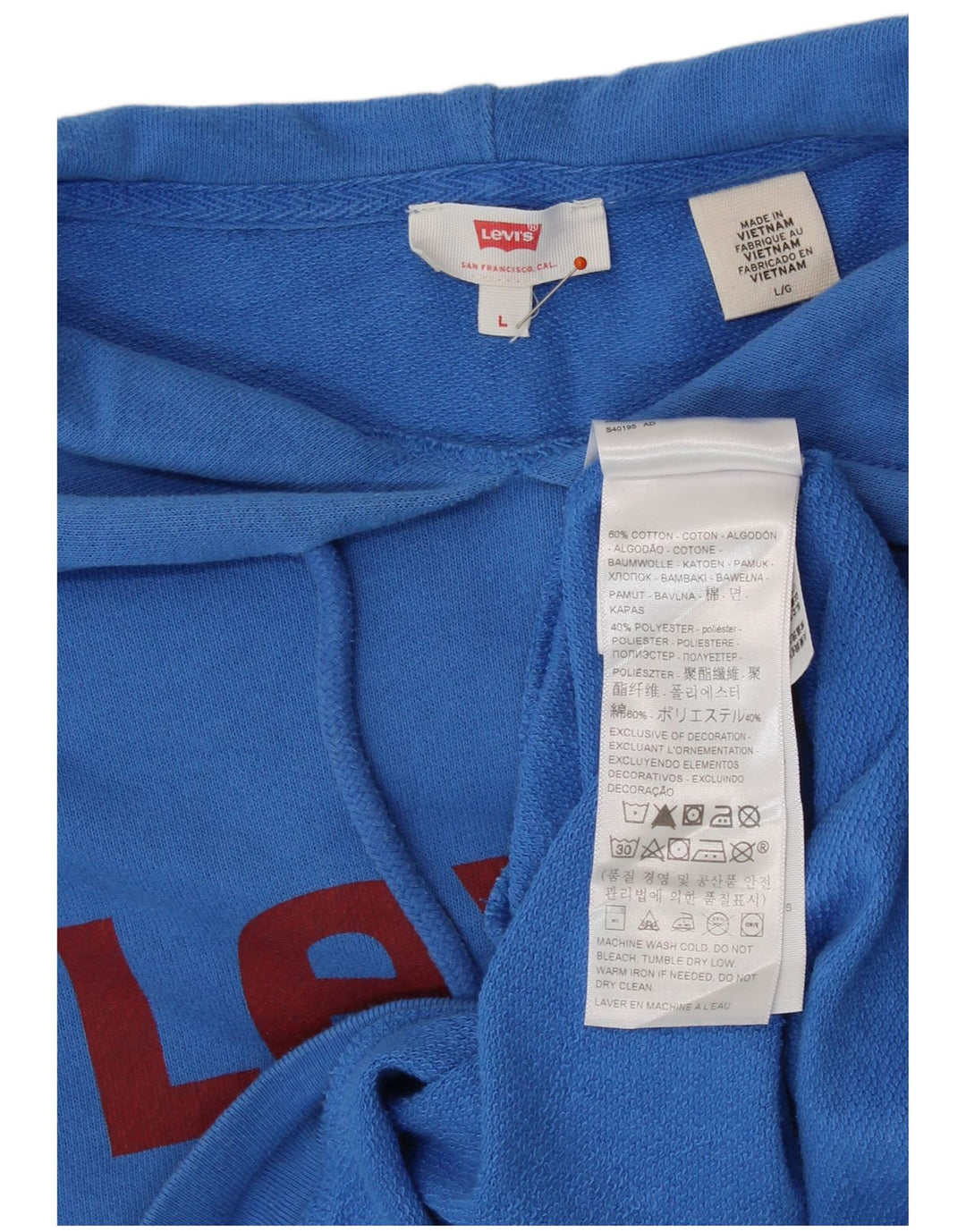 Pulover cu glugă supradimensionat pentru femei LEVI'S, UK 16, mare, albastru, bumbac
