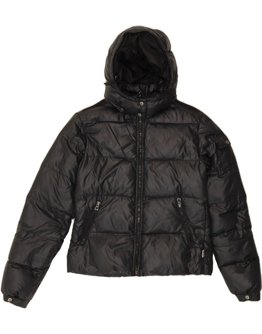 GEOX Womens Hooded Padded Jacket UK 8 Small  Black Polyamide Vintage Geox and Second-Hand Geox from Messina Hembry 