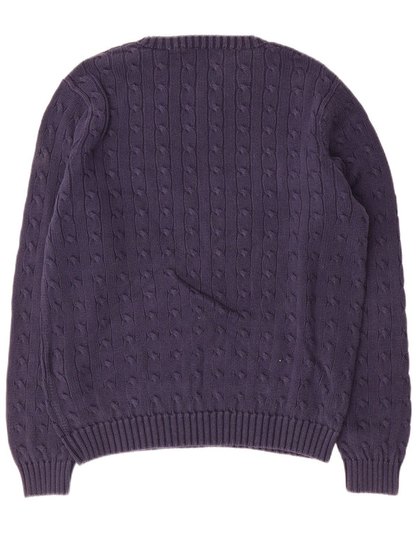 Pulover pentru femei Ralph Lauren cu gâtul turnat, UK 18 XL, bumbac bleumarin