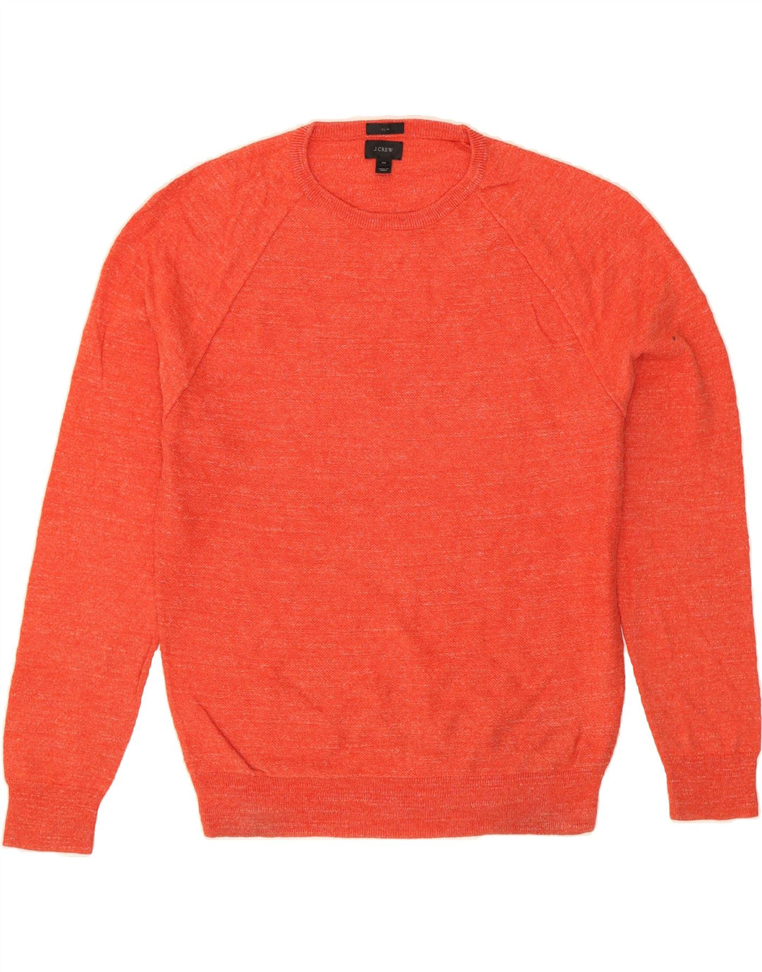 J. CREW Mens Slim Fit Crew Neck Jumper Sweater Medium Orange Cotton Vintage J. Crew and Second-Hand J. Crew from Messina Hembry 