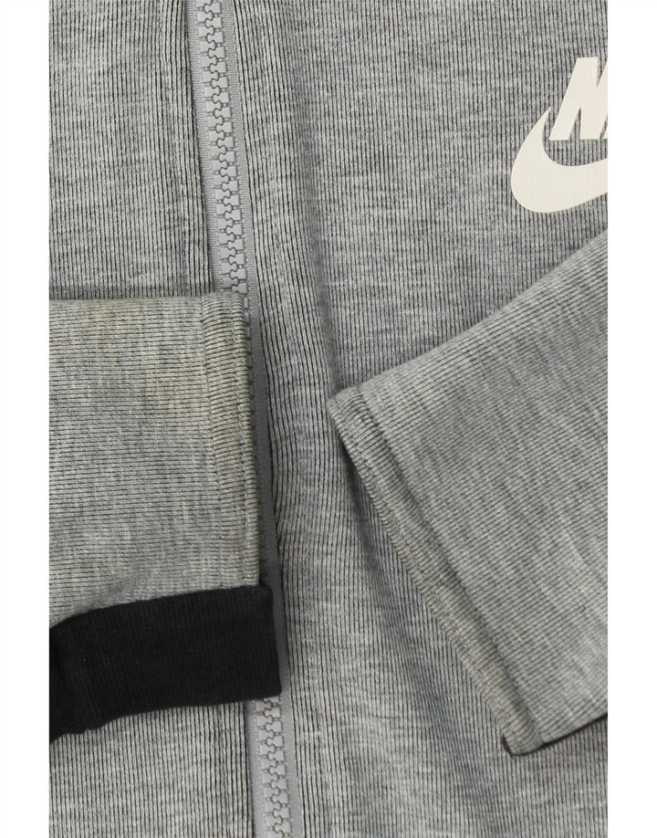 Pulover NIKE pentru bărbați, cu fermoar, din bumbac colorblock, gri mediu