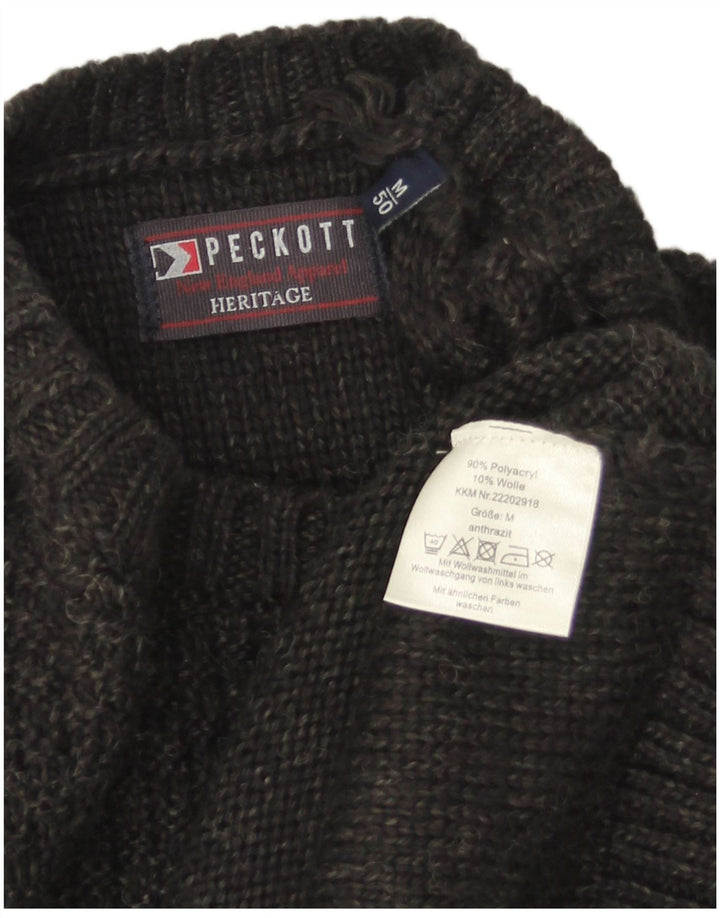 Pulover pentru bărbați Peckott Heritage cu gâtul rotund, poliacrilic, gri mediu