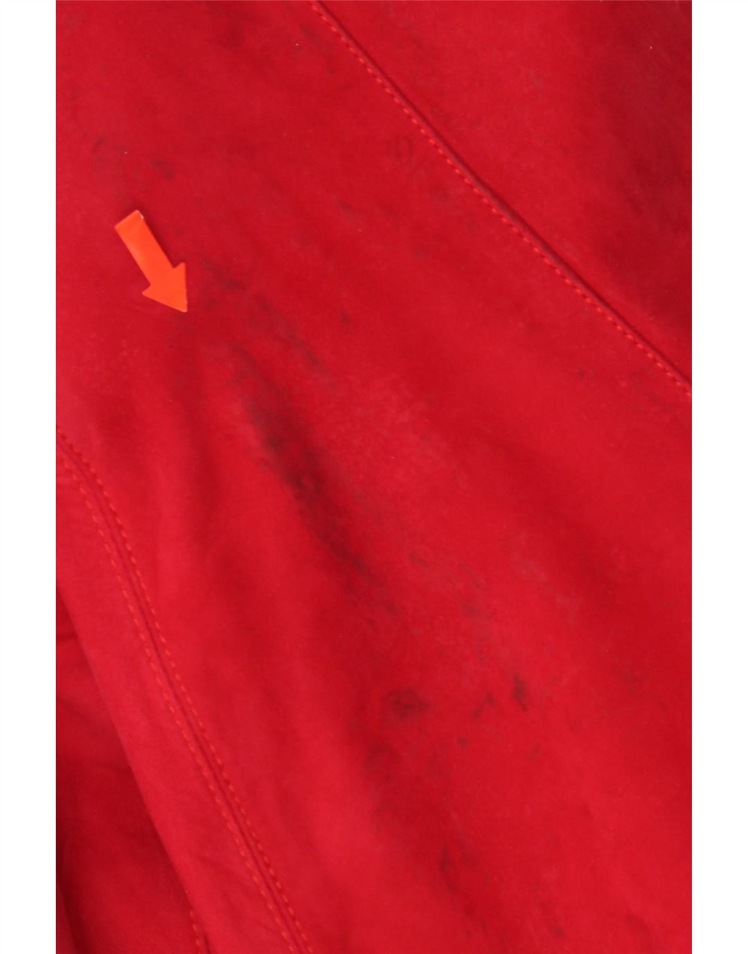Pardesiu supradimensionat din piele intoarsa pentru femei Vintage UK 14 Medium Red Piele