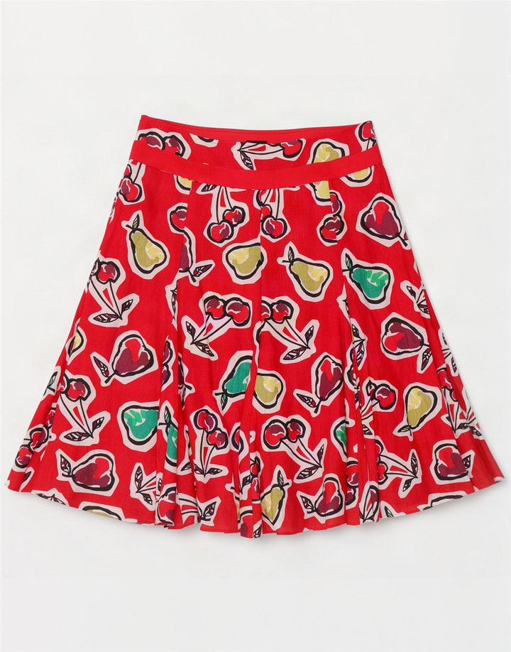 Fusta Hobbs pentru femei, cu grafică în formă de A UK 12 Medium W32 Red Flax