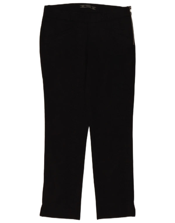 Pantaloni Drepți Casual Trafaluc pentru Damă Zara Mediu L28 L28 Bumbac Negru