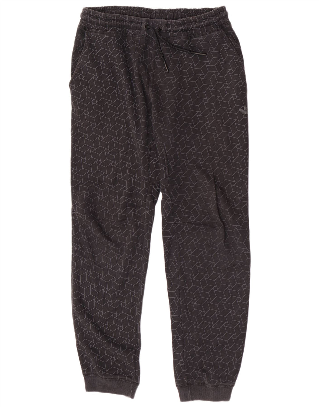 Pantaloni de trening Adidas pentru bărbați Joggeri din bumbac geometric, gri mediu