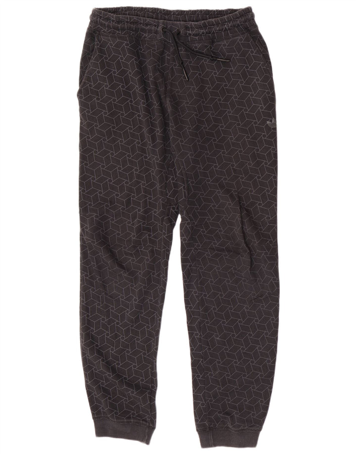 Pantaloni de trening Adidas pentru bărbați Joggeri din bumbac geometric, gri mediu