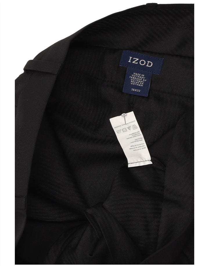 Pantaloni drepți Izod pentru bărbați L36 L32 Poliester negru