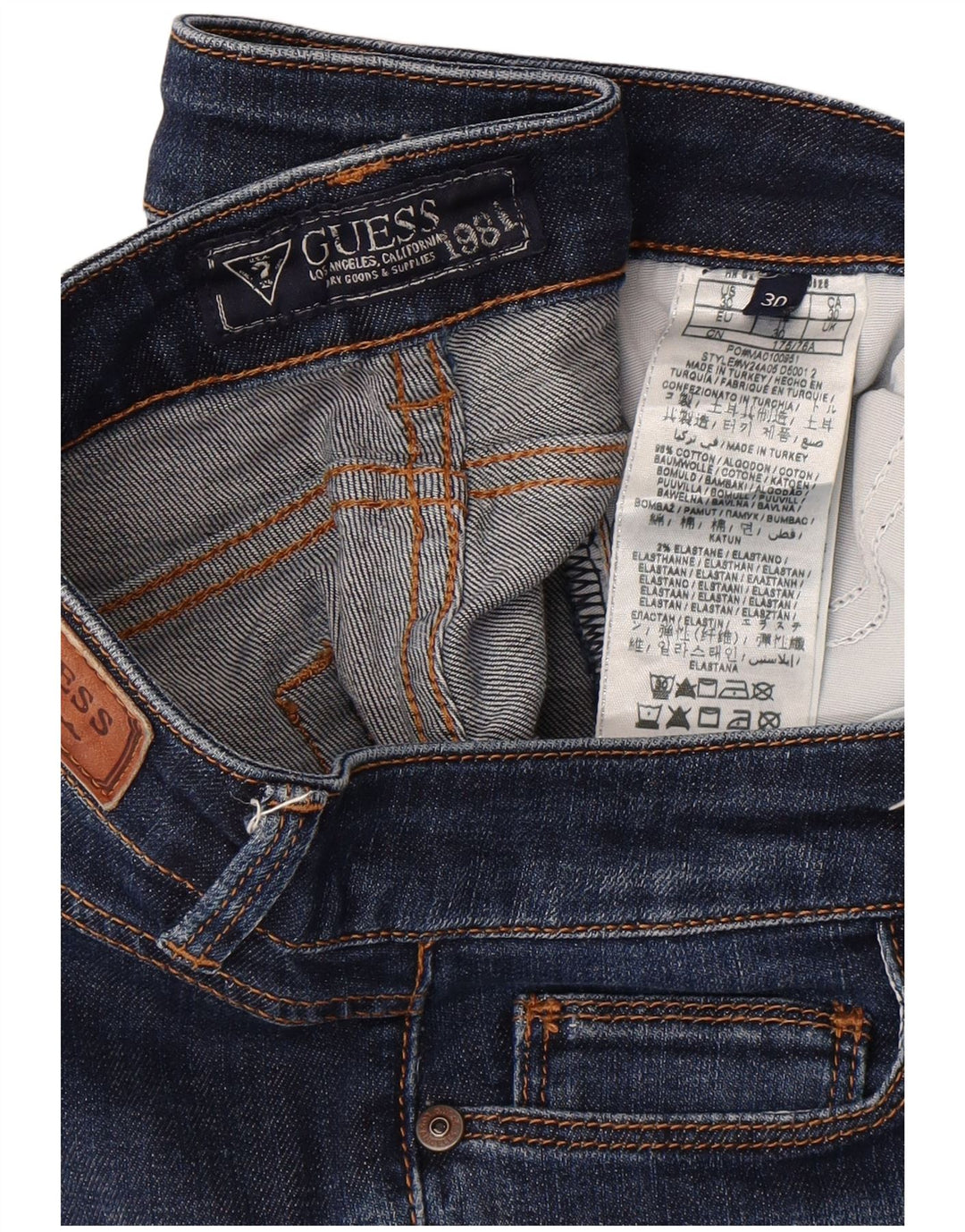 Blugi Guess Starlet drepte pentru femei W30 L32 bumbac albastru