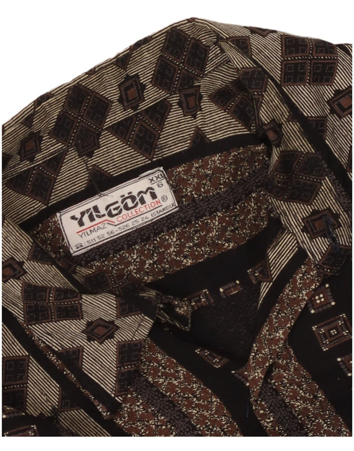 Cămașă Vintage pentru bărbați 2XL Negru Geometric