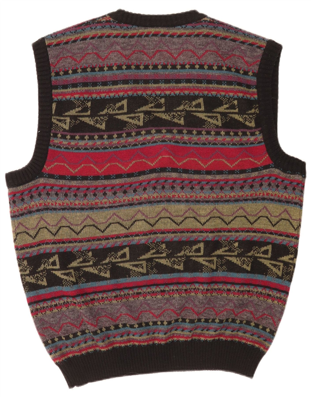 Vestă Vintage bărbați Tank Top mare multicolor geometric geometric acrilic