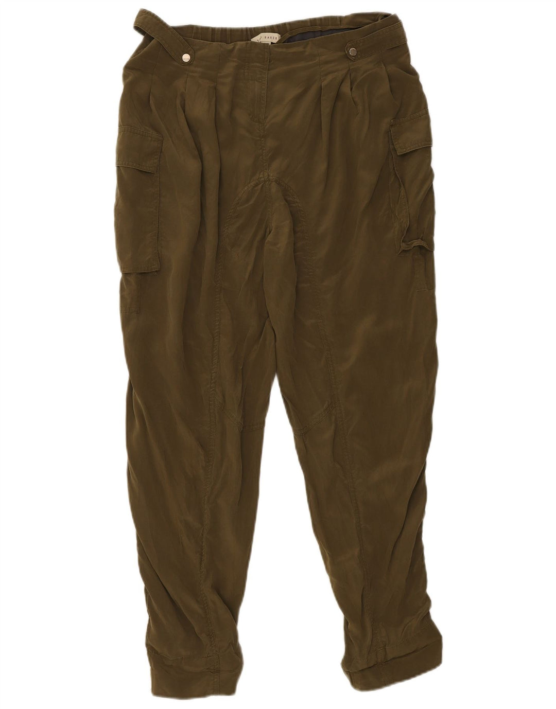 Pantaloni cargo cu talie înaltă pentru femei Ted Baker Mărimea 3 Mediu L34 L28 Kaki