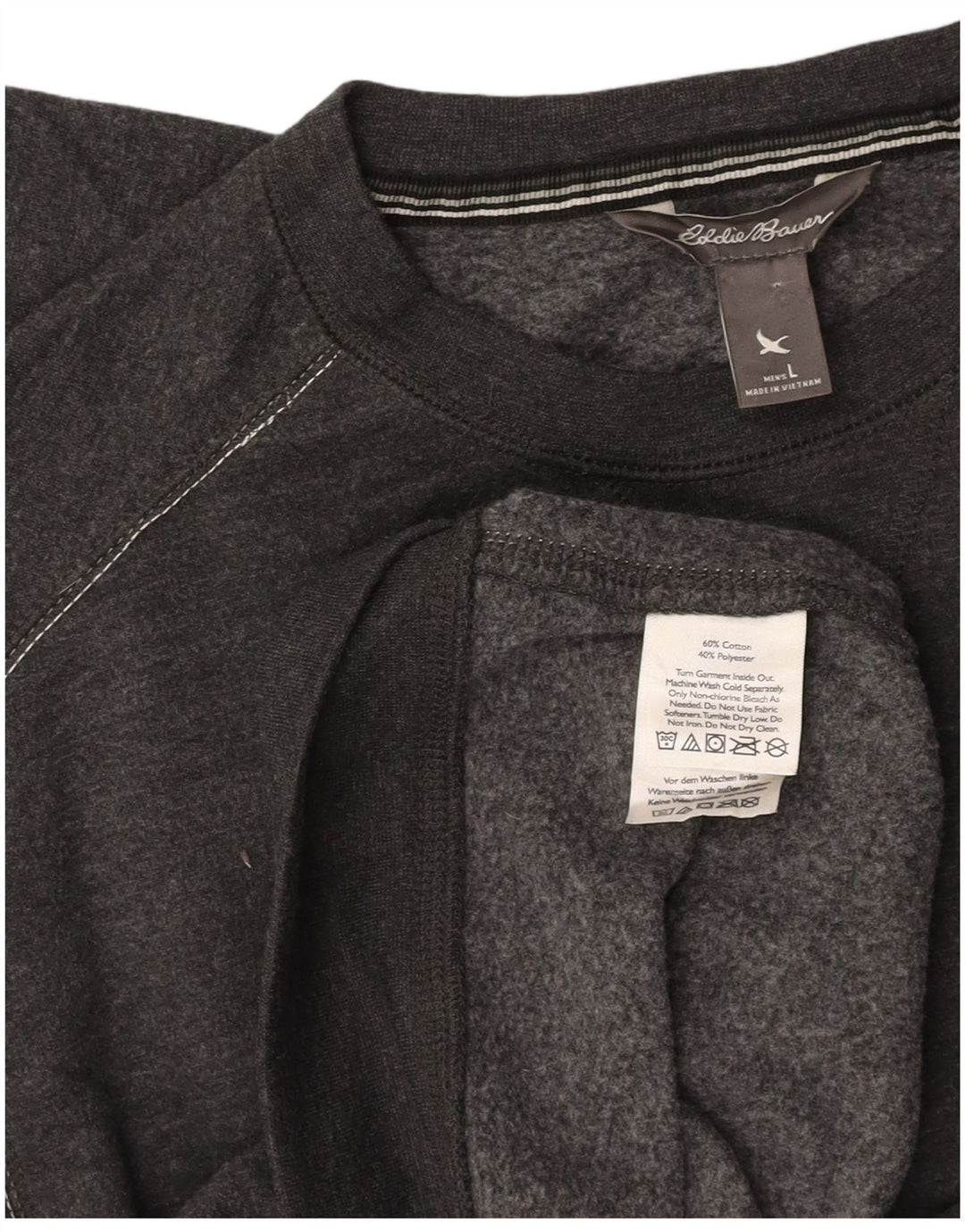 EDDIE BAUER Hanorac pentru bărbați Pulover mare din bumbac gri