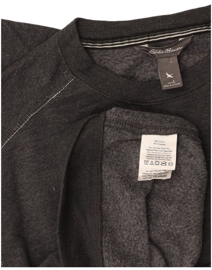 EDDIE BAUER Hanorac pentru bărbați Pulover mare din bumbac gri