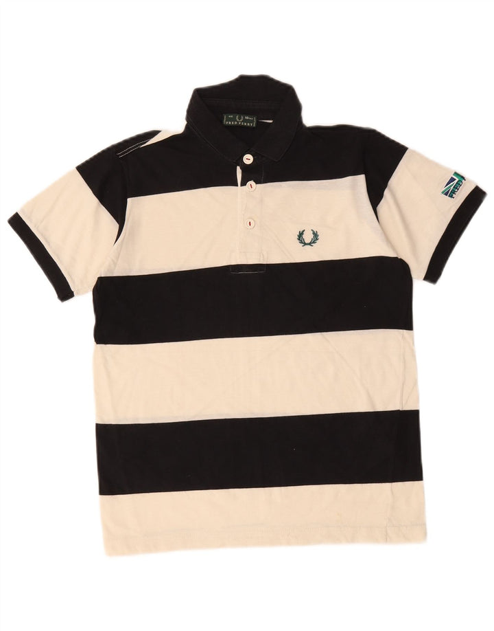 Tricou Polo Rugby Fred Perry pentru băieți 9-10 ani cu dungi negre