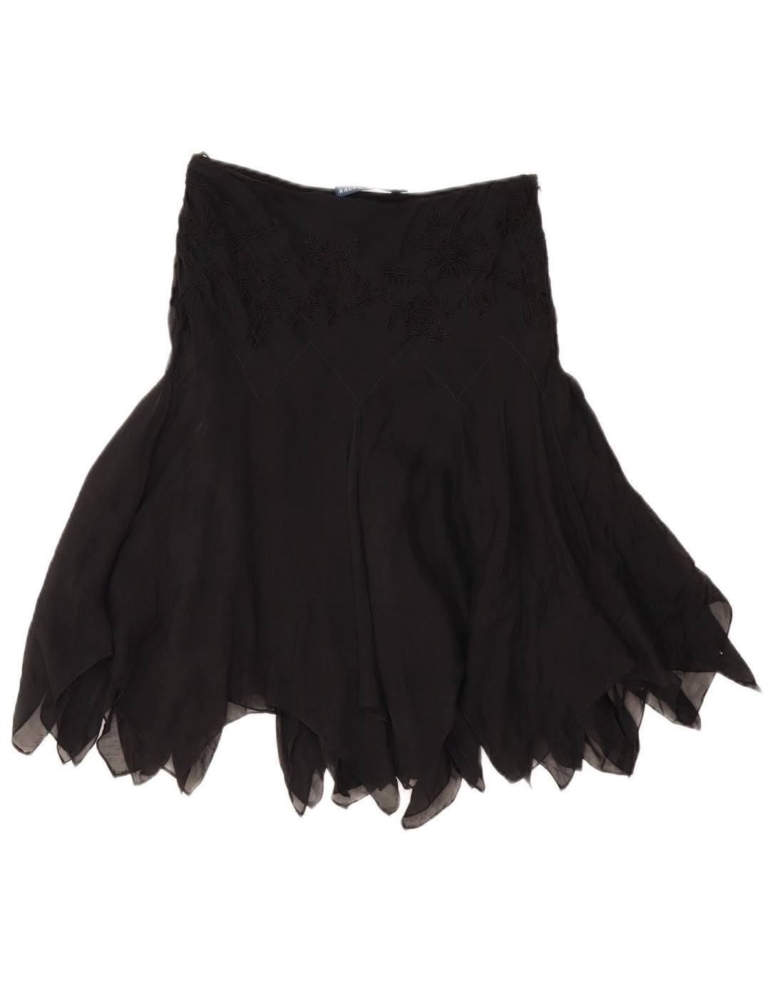 Fusta asimetrică pentru femei RALPH LAUREN US 6 Medium W28 Mătase neagră