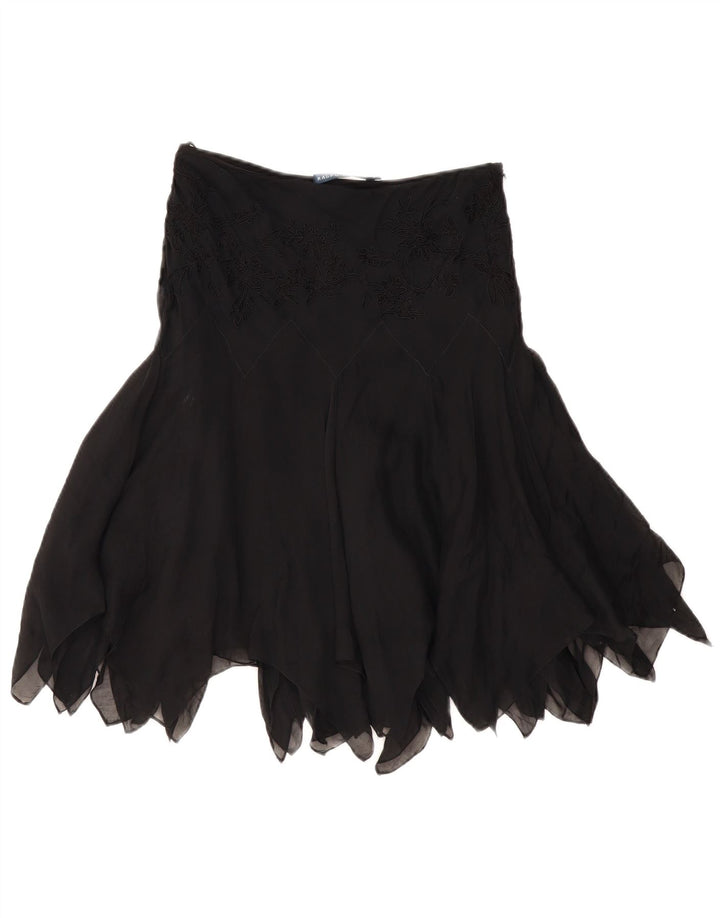 Fusta asimetrică pentru femei RALPH LAUREN US 6 Medium W28 Mătase neagră