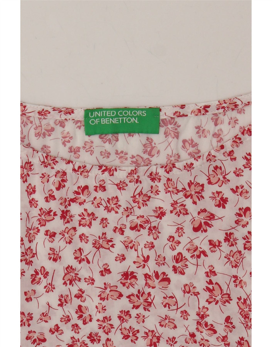 BENETTON Womens Blouse Top UK 18 XL Red Floral Vintage Benetton and Second-Hand Benetton from Messina Hembry 
