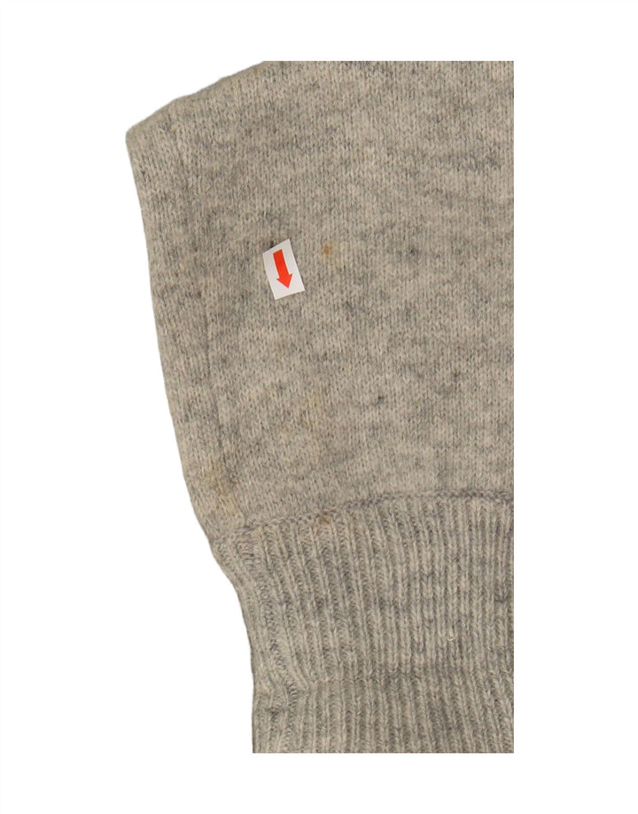 Pulover cardigan cu fermoar complet Woolrich pentru femei UK 10 Lână gri mică