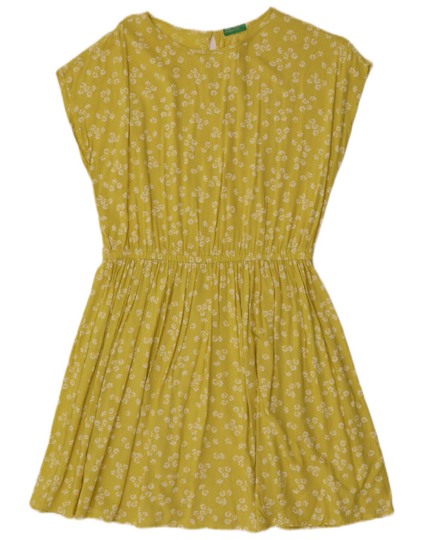 Rochie A-Line Benetton pentru femei UK 14 Medium Galben Floral