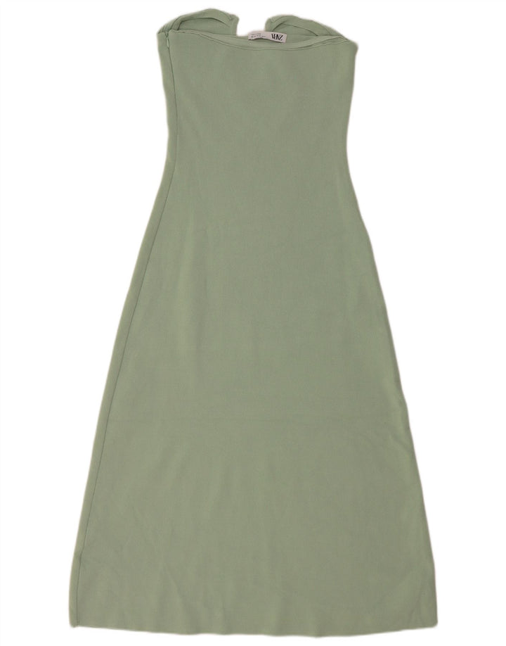 Rochie fără bretele pentru femei Zara UK 12 Medium Green Viscose