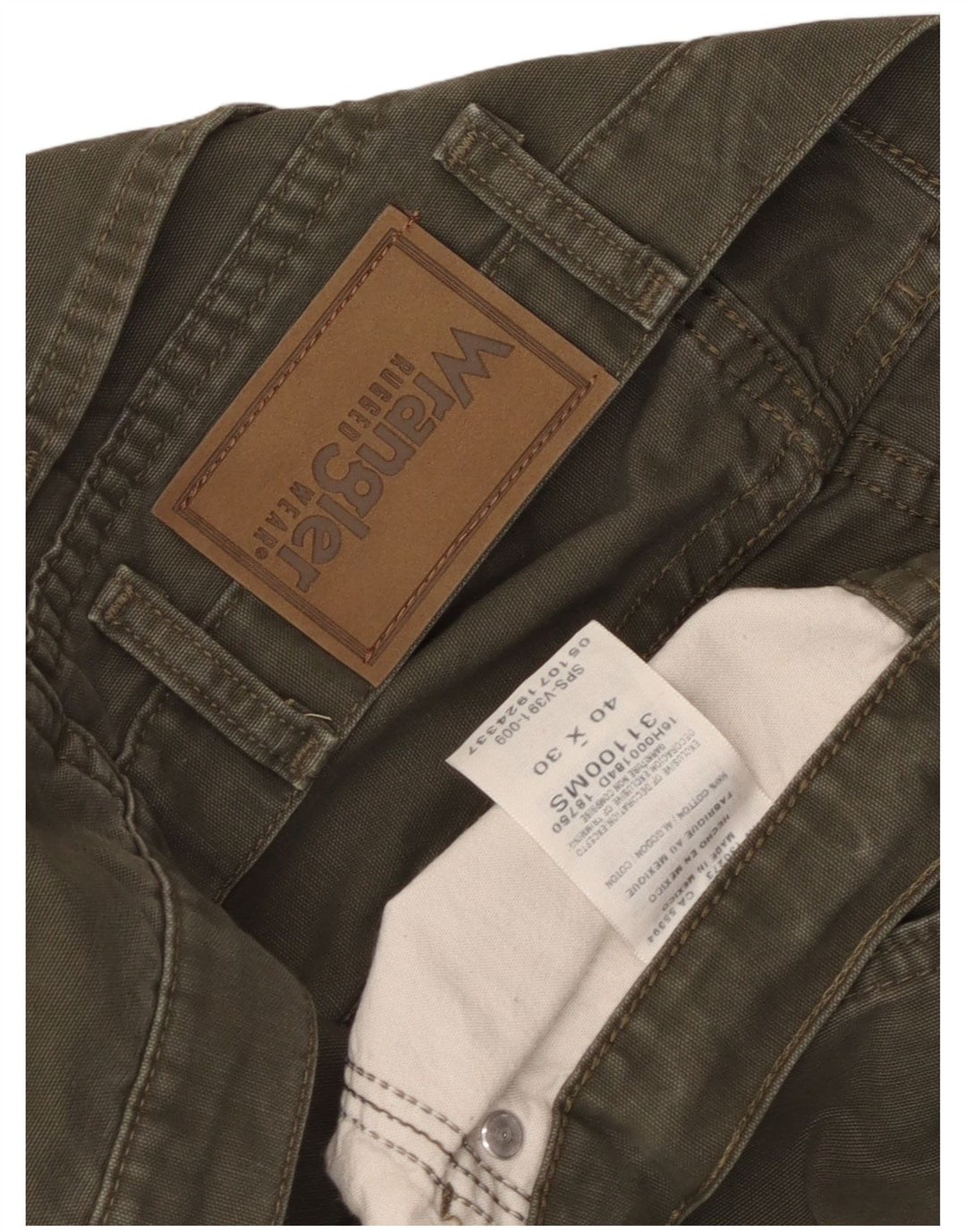 Pantaloni casual drepti pentru bărbați WRANGLER L40 L30 bumbac kaki
