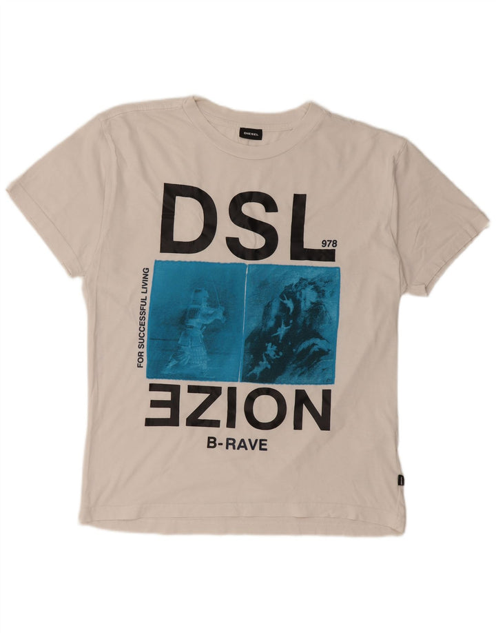 Tricou grafic pentru bărbați DIESEL Top Medium Alb Bumbac