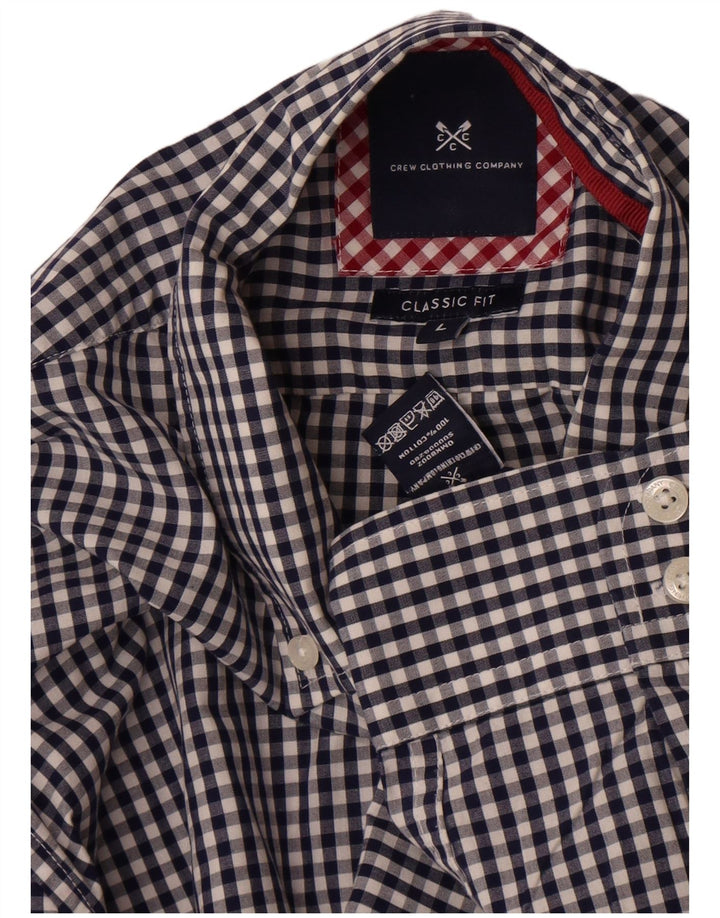 Crew Clothing Cămașă clasică pentru bărbați, mare, bleumarin, bumbac vichy